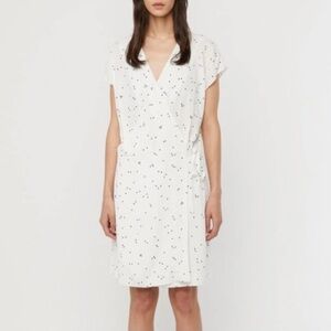 Oak and Fort Polka Dot Short Sleeve Wrap Dress